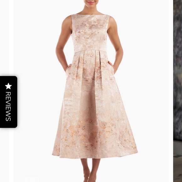 Kay Unger Elsa Tea Jacquard Midi dress